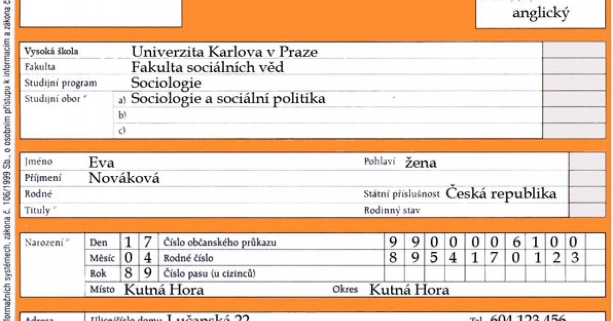 Jak vyplnit přihlášku ke studiu na vysokou školu | jaktak.cz