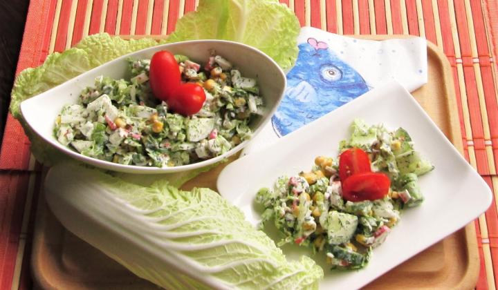 Jak na salát z čínského zelí, krabích tyčinek a vajíček | recept na zeleninový salát Jak na salát z čínského zelí, krabích tyčinek a vajíček | recept na zeleninový salát