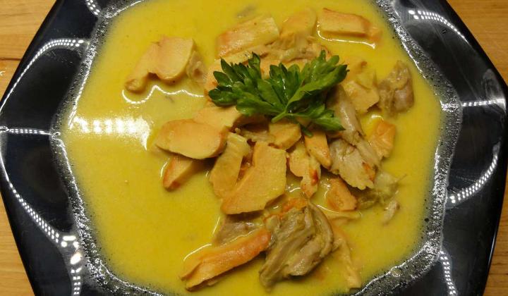 Jak uvařit houbu sírovec ve smetanové omáčce s kari | recept na omáčku Jak uvařit houbu sírovec ve smetanové omáčce s kari | recept na omáčku