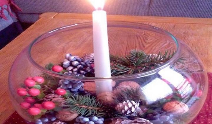 Jak vytvořit vánoční svícen ve sklenici nebo skleněné kouli | návod