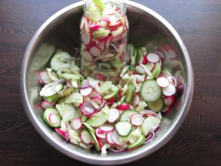 Jak připravit marinovaný zeleninový salát z ředkviček, okurek a paprik | recept