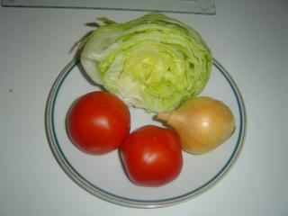 Letní zeleninový salát s kuřecím masem: Půl hlávky ledového salátu, čtyři rajčata, jednu cibuli a dvě zeleninové papriky pokrájíme a smícháme v míse. Kdo má rád pekingské zelí, může je místo salátu použít také. Směsi neuškodí ani jedna oloupaná polní okurka nebo neoloupaná „hadovka“. Směs jenom lehce „protřepeme“ se zálivkou ze lžíce octa, trošky cukru a soli a lžíce oleje. Porci zasypeme kousky vařeného nebo čerstvě opraženého kuřecího masa. Podáváme s dresingem, obvykle bez přílohy.